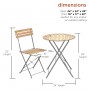 Alpine Corporation 3-Piece Wood Slat and Metal Bistro Set