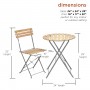 3-Piece Wood Slat and Metal Bistro Set 