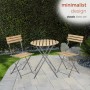 3-Piece Wood Slat and Metal Bistro Set 