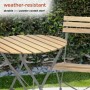 3-Piece Wood Slat and Metal Bistro Set 