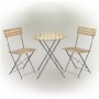 Alpine Corporation 3-Piece Wood Slat and Metal Bistro Set
