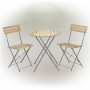 3-Piece Wood Slat and Metal Bistro Set 