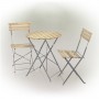 3-Piece Wood Slat and Metal Bistro Set 