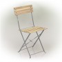 Alpine Corporation 3-Piece Wood Slat and Metal Bistro Set