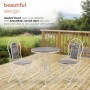 37" METALLIC PATIO GARDEN TABLE AND CHAIR SET WITH RUSTIC FINISH