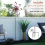 Alpine Corporation 82"H Outdoor Embellished Rainbow Flower Metal Wind Spinner Stake Lawn Decoration