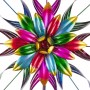 Alpine Corporation 82"H Outdoor Embellished Rainbow Flower Metal Wind Spinner Stake Lawn Decoration