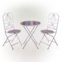 3-piece Multicolor Weathered Wood and Metal Bistro Set