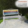 Multicolor Weathered Wood and Metal Garden Bench 