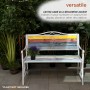 Multicolor Weathered Wood and Metal Garden Bench 