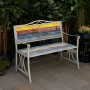 Multicolor Weathered Wood and Metal Garden Bench 