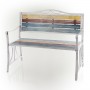 Multicolor Weathered Wood and Metal Garden Bench 