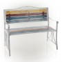 Multicolor Weathered Wood and Metal Garden Bench 