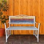 Multicolor Weathered Wood and Metal Garden Bench 