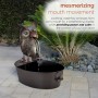 METAL OWL FOUNTAIN 