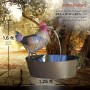 Rustic Metal Rooster with Moving Beak Fountain