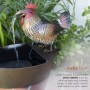 Rustic Metal Rooster with Moving Beak Fountain