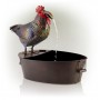 Rustic Metal Rooster with Moving Beak Fountain