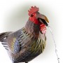 Rustic Metal Rooster with Moving Beak Fountain