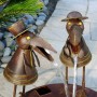 20" TOUCANS IN SUITS METALLIC FOUNTAIN WITH RUSTIC FINISH