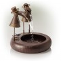 20" TOUCANS IN SUITS METALLIC FOUNTAIN WITH RUSTIC FINISH