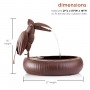 16" STRADDLING TOUCAN METALLIC FOUNTAIN WITH RUSTIC FINISH 