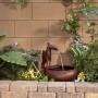 16" STRADDLING TOUCAN METALLIC FOUNTAIN WITH RUSTIC FINISH 