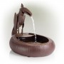 16" STRADDLING TOUCAN METALLIC FOUNTAIN WITH RUSTIC FINISH 