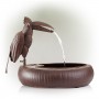 16" STRADDLING TOUCAN METALLIC FOUNTAIN WITH RUSTIC FINISH 