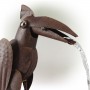 16" STRADDLING TOUCAN METALLIC FOUNTAIN WITH RUSTIC FINISH 