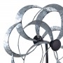 GALVANIZED FLORAL WIND SPINNER GARDEN STAKE 