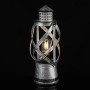 SMALL SILVER LANTERN DÉCOR WITH LED LIGHTS AND TIMER 
