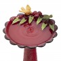 28" Tall Red Metal Birdbath 