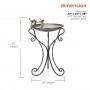 34" Elegant Metallic Bird Bath with Twigs and Hummingbirds