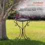 34" Elegant Metallic Bird Bath with Twigs and Hummingbirds