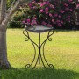 34" Elegant Metallic Bird Bath with Twigs and Hummingbirds