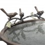 34" Elegant Metallic Bird Bath with Twigs and Hummingbirds