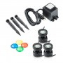 POWER BEAM 20W 3-SET POND LIGHTS W/ STAKES LENSES & TRANSFORMER 