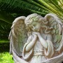 19" Medieval Guardian Angel Garden Statue with Mossy Finish