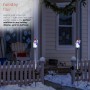 Alpine Corporation 34"H Outdoor Solar Snowman Fiber Optic Lawn Stakes with LED Lights (Set of 2)