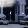 Alpine Corporation 34"H Outdoor Solar Snowman Fiber Optic Lawn Stakes with LED Lights (Set of 2)