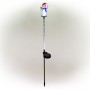 Alpine Corporation 34"H Outdoor Solar Snowman Fiber Optic Lawn Stakes with LED Lights (Set of 2)