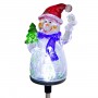 Alpine Corporation 34"H Outdoor Solar Snowman Fiber Optic Lawn Stakes with LED Lights (Set of 2)