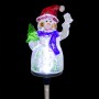 Alpine Corporation 34"H Outdoor Solar Snowman Fiber Optic Lawn Stakes with LED Lights (Set of 2)