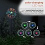 Alpine Corporation 61"H Outdoor Solar Butterfly Metal Wind Spinner Lawn Stake with Color-Changing LED Light