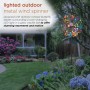 Alpine Corporation 60"H Outdoor Solar Ecliptic Metal Wind Spinner Lawn Stake with Color-Changing LED Light