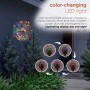 Alpine Corporation 60"H Outdoor Solar Ecliptic Metal Wind Spinner Lawn Stake with Color-Changing LED Light