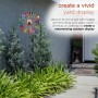 Alpine Corporation 60"H Outdoor Solar Ecliptic Metal Wind Spinner Lawn Stake with Color-Changing LED Light