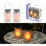 ALPINE CORPORATION OUTDOOR SOLAR POWERED PATHWAY LANTERN FLICKERING LED LIGHT JARS (SET OF 2)