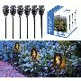 ALPINE CORPORATION 20" TALL OUTDOOR SOLAR POWERED PATHWAY LED TORCH LIGHT STAKES (SET OF 6)